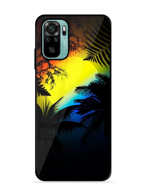 Colorful Sunset With Palm Trees Glossy Metal Phone Cover for Xiaomi Redmi Note 10S Zapvi