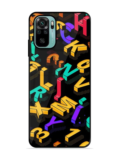 Seamless Pattern With Letters Glossy Metal Phone Cover for Xiaomi Redmi Note 10S Zapvi