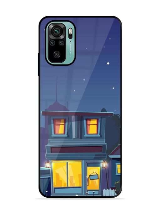 Vector Night House Glossy Metal Phone Cover for Xiaomi Redmi Note 10S Zapvi