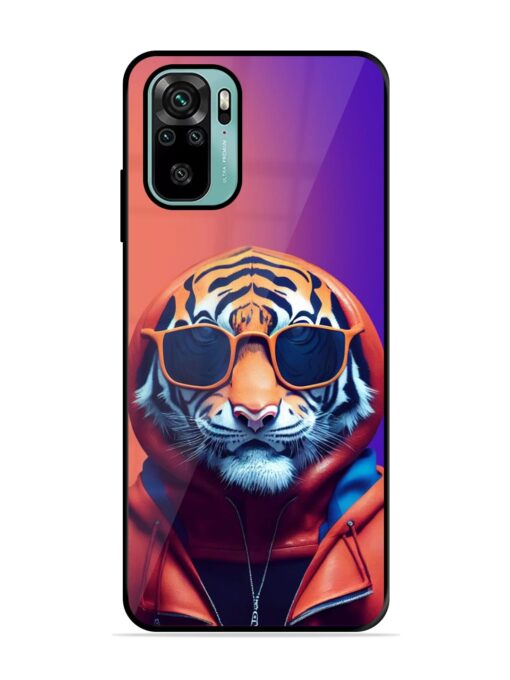 Tiger Animation Glossy Metal Phone Cover for Xiaomi Redmi Note 10S Zapvi