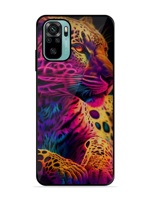 Leopard Art Glossy Metal Phone Cover for Xiaomi Redmi Note 10S