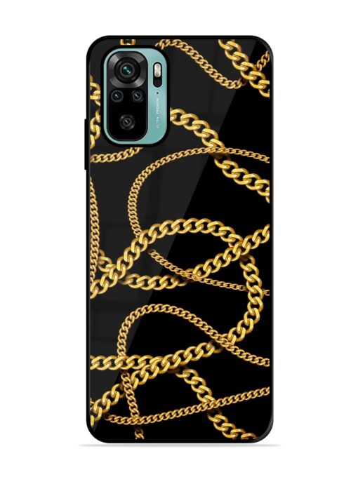 Decorative Golde Chain Glossy Metal Phone Cover for Xiaomi Redmi Note 10S Zapvi