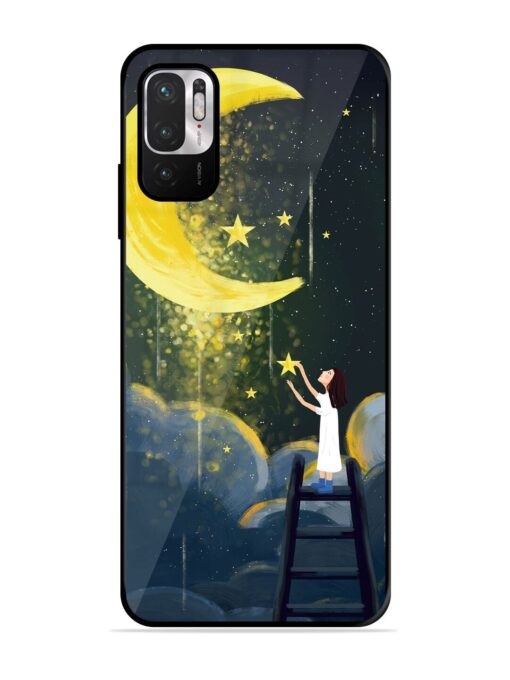 Moonlight Healing Night Illustration Glossy Metal TPU Phone Cover for Xiaomi Redmi Note 10T (5G) Zapvi