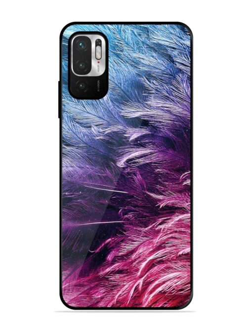 Light Grey Feather Background Glossy Metal Phone Cover for Xiaomi Redmi Note 10T (5G) Zapvi