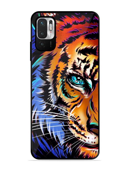 Colorful Lion Art Glossy Metal Phone Cover for Xiaomi Redmi Note 10T (5G)