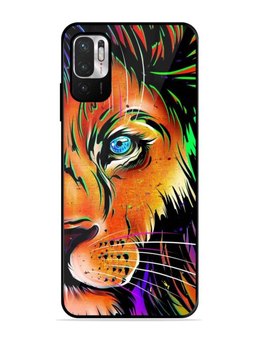 Colorful Lion Design Glossy Metal TPU Phone Cover for Xiaomi Redmi Note 10T (5G)