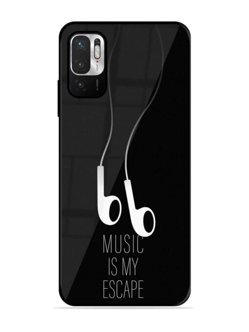 Music Is My Escape Glossy Metal Phone Cover for Xiaomi Redmi Note 10T (5G) Zapvi