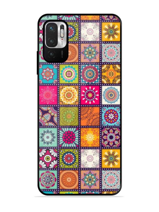 Seamless Pattern Vintage Glossy Metal Phone Cover for Xiaomi Redmi Note 10T (5G)