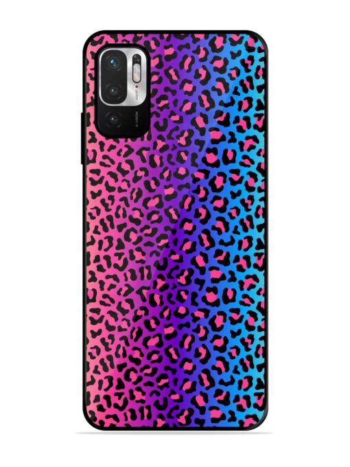 Colorful Leopard Seamless Glossy Metal Phone Cover for Xiaomi Redmi Note 10T (5G) Zapvi