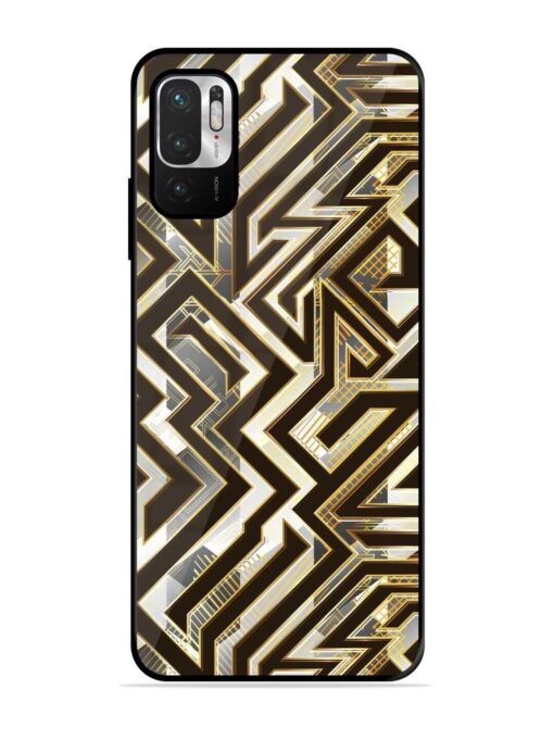 Technology Geometric Seamless Glossy Metal Phone Cover for Xiaomi Redmi Note 10T (5G) Zapvi