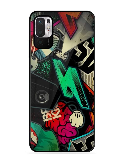 Graffiti Art Glossy Metal Phone Cover for Xiaomi Redmi Note 10T (5G)