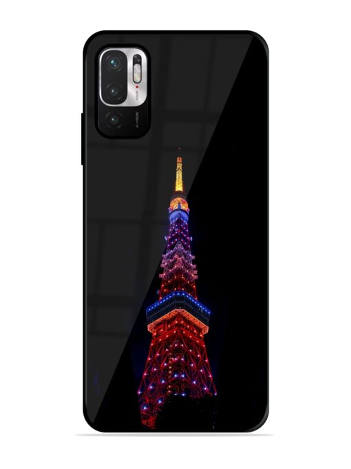 Eiffel Tower Night View Glossy Metal Phone Cover for Xiaomi Redmi Note 10T (5G)