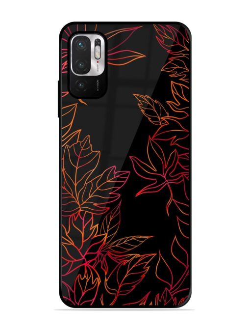 Red Floral Pattern Glossy Metal Phone Cover for Xiaomi Redmi Note 10T (5G) Zapvi