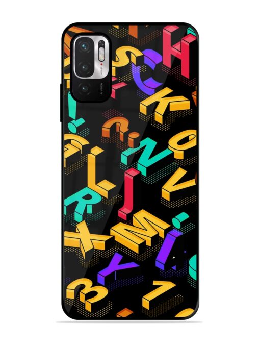 Seamless Pattern With Letters Glossy Metal Phone Cover for Xiaomi Redmi Note 10T (5G) Zapvi