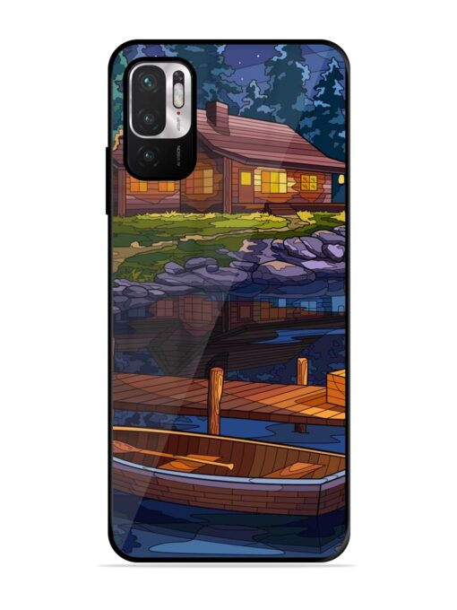 Village Night Scene Glossy Metal Phone Cover for Xiaomi Redmi Note 10T (5G)