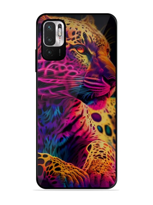 Leopard Art Glossy Metal Phone Cover for Xiaomi Redmi Note 10T (5G)