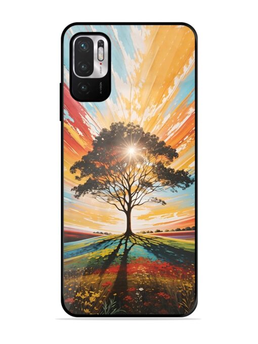 Abstract Tree Colorful Art Glossy Metal Phone Cover for Xiaomi Redmi Note 10T (5G) Zapvi