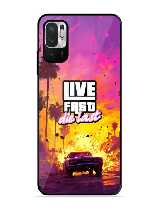 Live Fast Glossy Metal Phone Cover for Xiaomi Redmi Note 10T (5G)