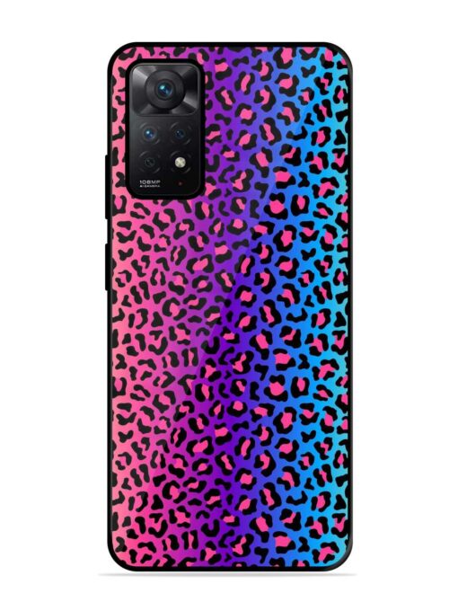 Colorful Leopard Seamless Glossy Metal Phone Cover for Xiaomi Redmi Note 11