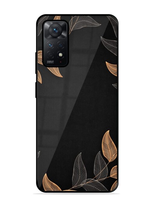 Foliage Art Glossy Metal Phone Cover for Xiaomi Redmi Note 11