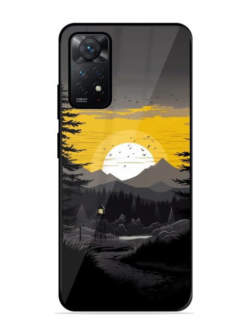 Sunset Vector Glossy Metal Phone Cover for Xiaomi Redmi Note 11