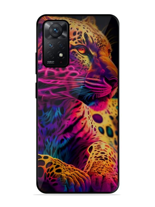 Leopard Art Glossy Metal Phone Cover for Xiaomi Redmi Note 11