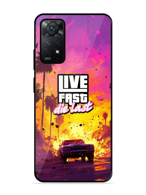 Live Fast Glossy Metal Phone Cover for Xiaomi Redmi Note 11