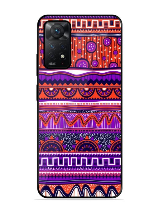 Ethnic Seamless Pattern Glossy Metal TPU Phone Cover for Xiaomi Redmi Note 11 Pro (4G) Zapvi