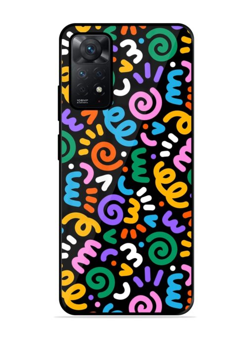 Colorful Seamless Vector Glossy Metal Phone Cover for Xiaomi Redmi Note 11 Pro (4G)