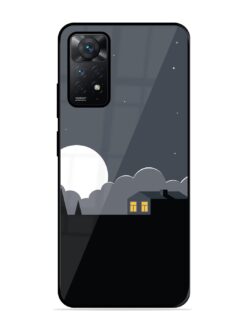 Full Moon Vector Art Glossy Metal Phone Cover for Xiaomi Redmi Note 11 Pro (4G)