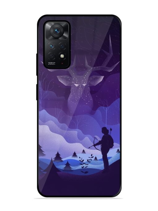 Deer Forest River Glossy Metal Phone Cover for Xiaomi Redmi Note 11 Pro (4G)