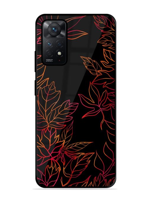 Red Floral Pattern Glossy Metal Phone Cover for Xiaomi Redmi Note 11 Pro (5G) Zapvi