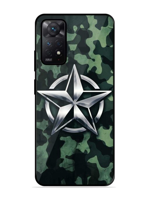 Indian Army Star Design Glossy Metal Phone Cover for Xiaomi Redmi Note 11 Pro Plus (5G) Zapvi