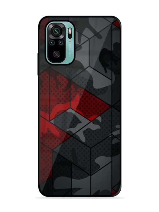 Red And Grey Pattern Glossy Metal Phone Cover for Xiaomi Redmi Note 11 Se Zapvi