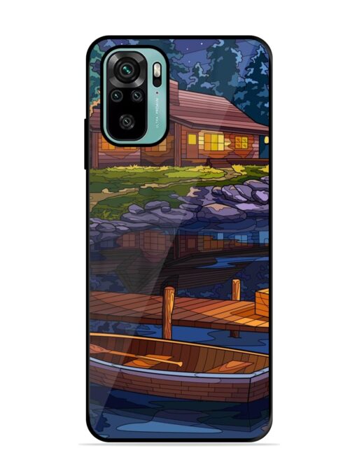 Village Night Scene Glossy Metal Phone Cover for Xiaomi Redmi Note 11 Se Zapvi