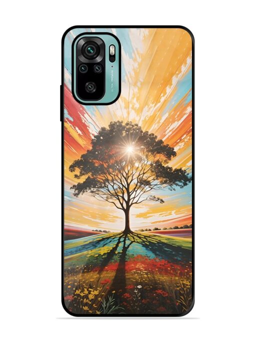 Abstract Tree Colorful Art Glossy Metal Phone Cover for Xiaomi Redmi Note 11 Se