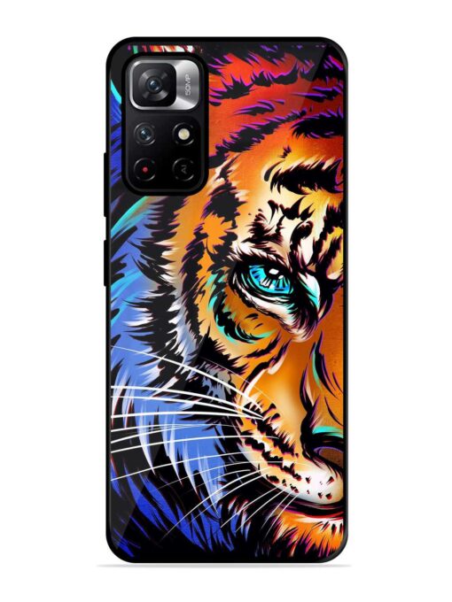 Colorful Lion Art Glossy Metal Phone Cover for Xiaomi Redmi Note 11T (5G) Zapvi