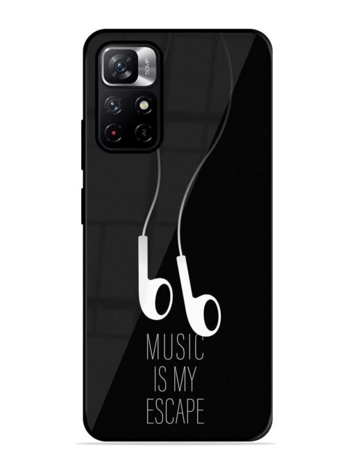 Music Is My Escape Glossy Metal Phone Cover for Xiaomi Redmi Note 11T (5G) Zapvi