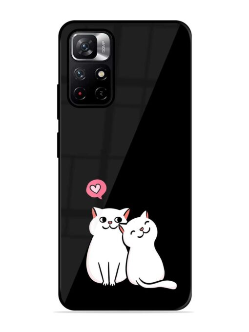 Cat Love Glossy Metal Phone Cover for Xiaomi Redmi Note 11T (5G)