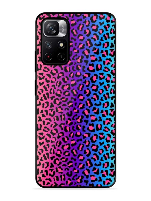 Colorful Leopard Seamless Glossy Metal Phone Cover for Xiaomi Redmi Note 11T (5G)