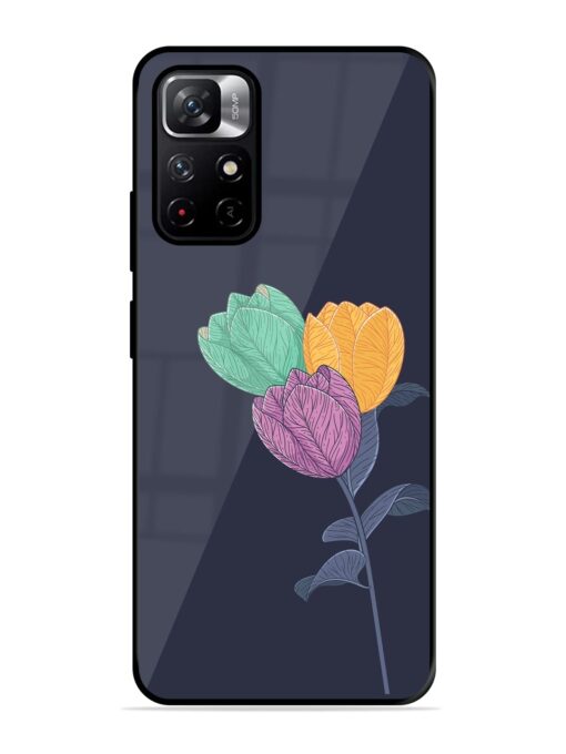 Flower Vector Glossy Metal Phone Cover for Xiaomi Redmi Note 11T (5G) Zapvi