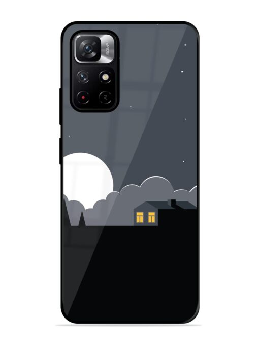 Full Moon Vector Art Glossy Metal Phone Cover for Xiaomi Redmi Note 11T (5G) Zapvi