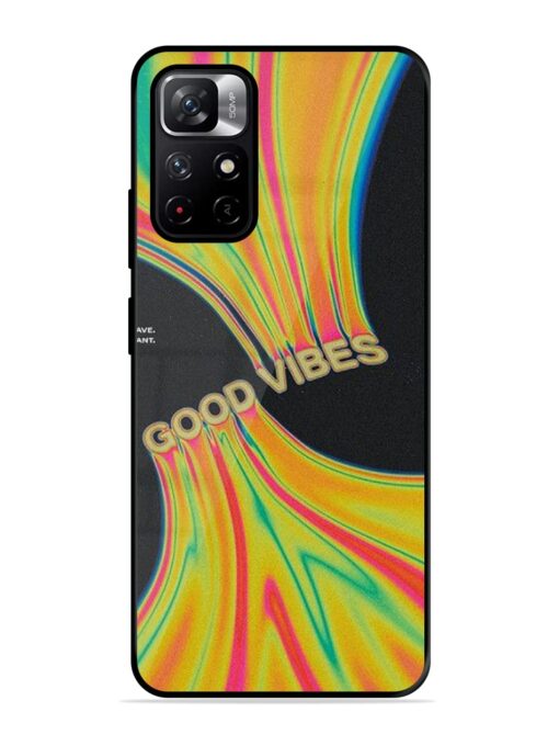 Good Vibes Glossy Metal Phone Cover for Xiaomi Redmi Note 11T (5G) Zapvi