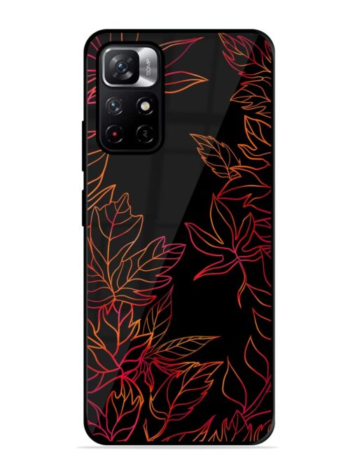 Red Floral Pattern Glossy Metal Phone Cover for Xiaomi Redmi Note 11T (5G)