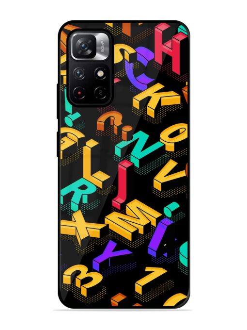 Seamless Pattern With Letters Glossy Metal Phone Cover for Xiaomi Redmi Note 11T (5G) Zapvi