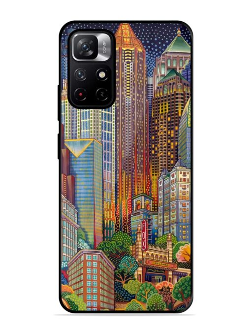 Cityscapes Art Glossy Metal Phone Cover for Xiaomi Redmi Note 11T (5G) Zapvi