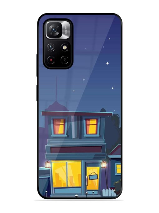 Vector Night House Glossy Metal Phone Cover for Xiaomi Redmi Note 11T (5G) Zapvi