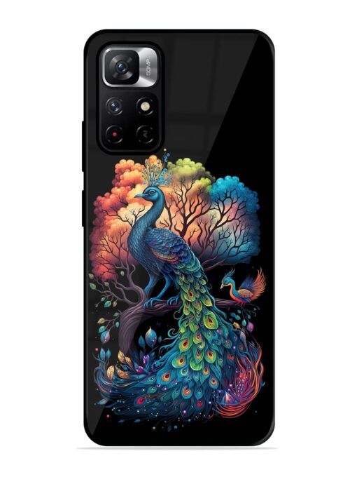 Peacock Tree Art Glossy Metal Phone Cover for Xiaomi Redmi Note 11T (5G) Zapvi