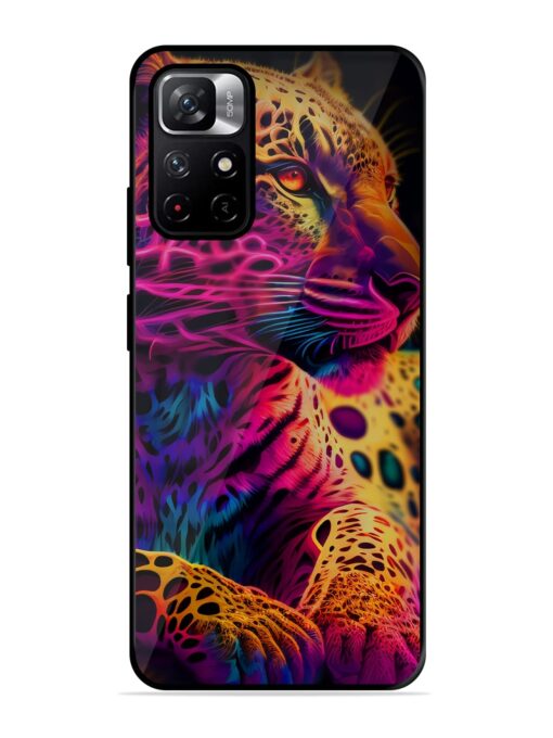 Leopard Art Glossy Metal Phone Cover for Xiaomi Redmi Note 11T (5G) Zapvi