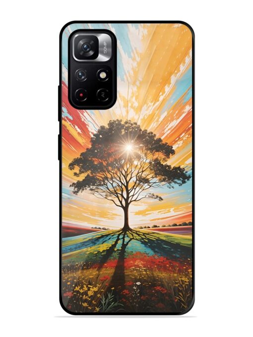 Abstract Tree Colorful Art Glossy Metal Phone Cover for Xiaomi Redmi Note 11T (5G) Zapvi